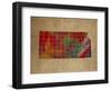 KS Colorful Counties-Red Atlas Designs-Framed Giclee Print