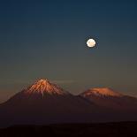 Full-Moon in the Moon Valley. Volcanoes Licancabur and Juriques, West of San Pedro, Cordillera De L-Ksenia Ragozina-Photographic Print