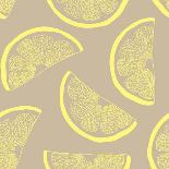 Lemon Seamless Pattern-Kseniia Romanova-Mounted Art Print