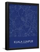 Kuala Lumpur, Malaysia Blue Map-null-Framed Poster