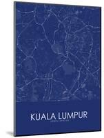 Kuala Lumpur, Malaysia Blue Map-null-Mounted Poster