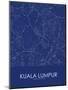 Kuala Lumpur, Malaysia Blue Map-null-Mounted Poster