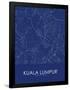 Kuala Lumpur, Malaysia Blue Map-null-Framed Poster