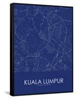 Kuala Lumpur, Malaysia Blue Map-null-Framed Stretched Canvas