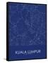 Kuala Lumpur, Malaysia Blue Map-null-Framed Stretched Canvas