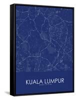 Kuala Lumpur, Malaysia Blue Map-null-Framed Stretched Canvas