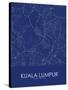 Kuala Lumpur, Malaysia Blue Map-null-Stretched Canvas