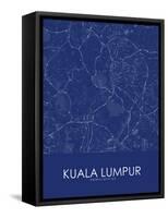 Kuala Lumpur, Malaysia Blue Map-null-Framed Stretched Canvas