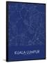 Kuala Lumpur, Malaysia Blue Map-null-Framed Poster