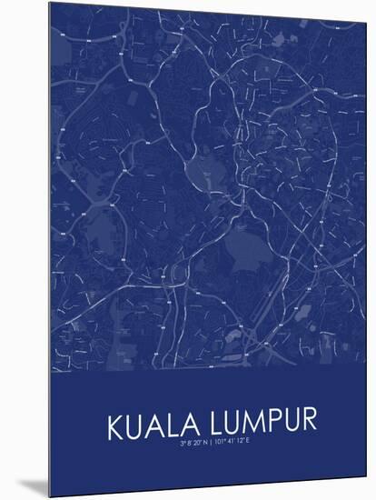 Kuala Lumpur, Malaysia Blue Map-null-Mounted Poster