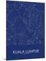 Kuala Lumpur, Malaysia Blue Map-null-Mounted Poster