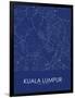 Kuala Lumpur, Malaysia Blue Map-null-Framed Poster