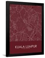 Kuala Lumpur, Malaysia Red Map-null-Framed Poster