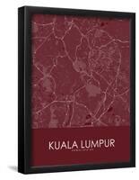 Kuala Lumpur, Malaysia Red Map-null-Framed Poster