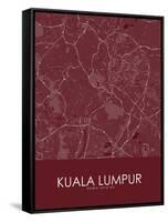 Kuala Lumpur, Malaysia Red Map-null-Framed Stretched Canvas