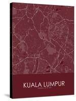 Kuala Lumpur, Malaysia Red Map-null-Stretched Canvas