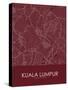 Kuala Lumpur, Malaysia Red Map-null-Stretched Canvas