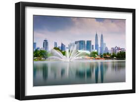 Kuala Lumpur, Malaysia Skyline at Titiwangsa Park-Sean Pavone-Framed Photographic Print