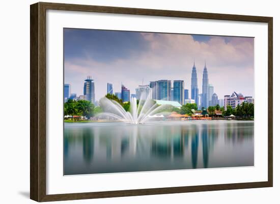 Kuala Lumpur, Malaysia Skyline at Titiwangsa Park-Sean Pavone-Framed Photographic Print