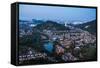 Kuala Lumpur skyline at night seen from Bukit Tabur Mountain, Malaysia, Southeast Asia, Asia-Matthew Williams-Ellis-Framed Stretched Canvas