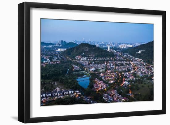 Kuala Lumpur skyline at night seen from Bukit Tabur Mountain, Malaysia, Southeast Asia, Asia-Matthew Williams-Ellis-Framed Photographic Print