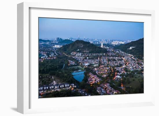 Kuala Lumpur skyline at night seen from Bukit Tabur Mountain, Malaysia, Southeast Asia, Asia-Matthew Williams-Ellis-Framed Photographic Print