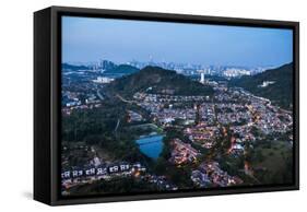 Kuala Lumpur skyline at night seen from Bukit Tabur Mountain, Malaysia, Southeast Asia, Asia-Matthew Williams-Ellis-Framed Stretched Canvas