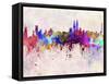 Kuala Lumpur Skyline in Watercolor Background-paulrommer-Framed Stretched Canvas