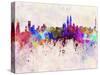 Kuala Lumpur Skyline in Watercolor Background-paulrommer-Stretched Canvas