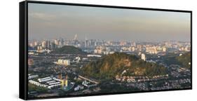 Kuala Lumpur skyline seen at sunrise from Bukit Tabur Mountain, Malaysia, Southeast Asia, Asia-Matthew Williams-Ellis-Framed Stretched Canvas