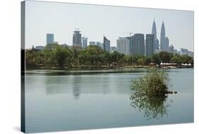 Kuala Lumpur Skyline Seen from Lake Titiwangsa, Kuala Lumpur, Malaysia, Southeast Asia, Asia-Jochen Schlenker-Stretched Canvas