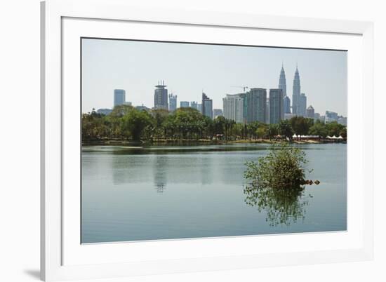 Kuala Lumpur Skyline Seen from Lake Titiwangsa, Kuala Lumpur, Malaysia, Southeast Asia, Asia-Jochen Schlenker-Framed Photographic Print