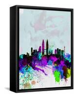 Kuala Lumpur Watercolor Skyline-NaxArt-Framed Stretched Canvas