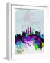 Kuala Lumpur Watercolor Skyline-NaxArt-Framed Art Print