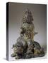 Kuan Yin Simhanada, Bronze Statue, China, Ming Dynasty, 14th-17th Century-null-Stretched Canvas