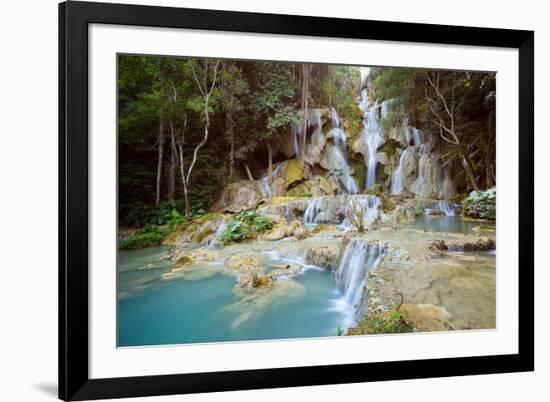 Kuang Si falls, Luang Prabang, Laos, Indochina, Southeast Asia-Jan Miracky-Framed Photographic Print
