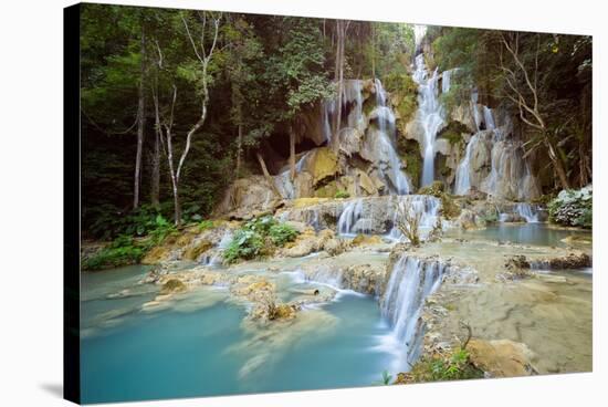 Kuang Si falls, Luang Prabang, Laos, Indochina, Southeast Asia-Jan Miracky-Stretched Canvas