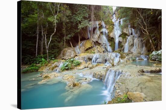 Kuang Si falls, Luang Prabang, Laos, Indochina, Southeast Asia-Jan Miracky-Stretched Canvas