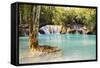 Kuang Si Waterfalls, Luang Prabang Area, Laos, Indochina, Southeast Asia, Asia-Jordan Banks-Framed Stretched Canvas