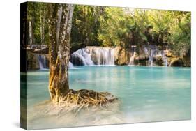Kuang Si Waterfalls, Luang Prabang Area, Laos, Indochina, Southeast Asia, Asia-Jordan Banks-Stretched Canvas