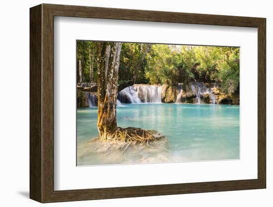 Kuang Si Waterfalls, Luang Prabang Area, Laos, Indochina, Southeast Asia, Asia-Jordan Banks-Framed Photographic Print