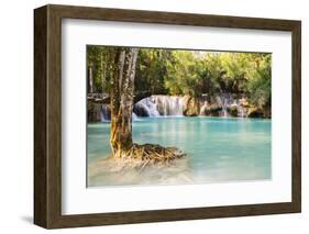 Kuang Si Waterfalls, Luang Prabang Area, Laos, Indochina, Southeast Asia, Asia-Jordan Banks-Framed Photographic Print