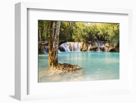 Kuang Si Waterfalls, Luang Prabang Area, Laos, Indochina, Southeast Asia, Asia-Jordan Banks-Framed Photographic Print