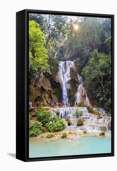 Kuang Si Waterfalls, Luang Prabang, Laos, Indochina, Southeast Asia, Asia-Jordan Banks-Framed Stretched Canvas