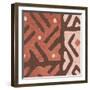 Kuba Cloth I Square II Blush-Wild Apple Portfolio-Framed Art Print