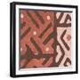 Kuba Cloth I Square II Blush-Wild Apple Portfolio-Framed Art Print