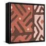 Kuba Cloth I Square II Blush-Wild Apple Portfolio-Framed Stretched Canvas