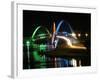 Kubitschek Bridge At Night With Colored Lighting-ccalmons-Framed Premium Photographic Print