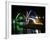 Kubitschek Bridge At Night With Colored Lighting-ccalmons-Framed Photographic Print