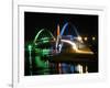 Kubitschek Bridge At Night With Colored Lighting-ccalmons-Framed Photographic Print